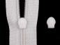 Preview: Schieber Zipper zu Spirale Reißverschlüssen 3 mm Kunststoff weiß
